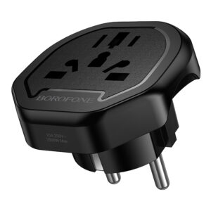 Borofone Travel charger adapter BAC15 - USA, UK, EU, AU juodos spalvos
