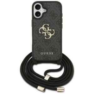 Original dėklas GUESS 4G Big Logo Cord Stap Crossbody skirtas Apple iPhone 17 juodos spalvos