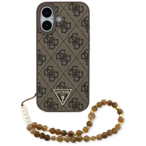 Original dėklas GUESS 4G Strap Triangle Logo MagSafe skirtas Apple iPhone 17 rudos spalvos