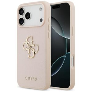Original dėklas GUESS Grained Big 4G & Classic Logo skirtas Apple iPhone 17 Pro Max pink