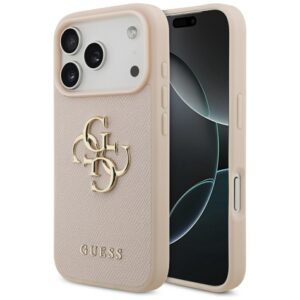 Original dėklas GUESS Grained Big 4G & Classic Logo skirtas Apple iPhone 17 Pro pink