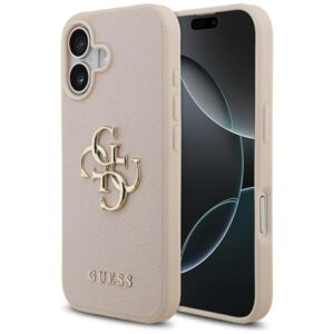 Original dėklas GUESS Grained Big 4G & Classic Logo skirtas Apple iPhone 17 pink