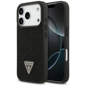 Original dėklas GUESS Rhinestone Triangle Logo skirtas Apple iPhone 17 Pro juodos spalvos