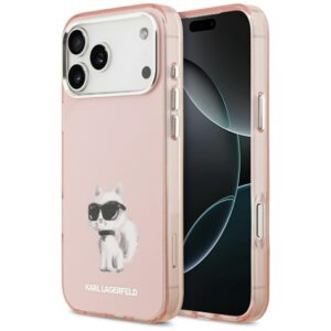 Original Pouch KARL LAGERFELD IML Aquarelle Choupette & Logo Magsafe skirtas Apple iPhone 17 Pro Max pink