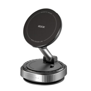 Rock Car holder QS6 vacuum magnetic juodos spalvos - Image 1