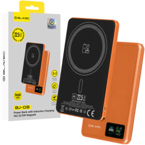 Blavec Power Bank 5000mAh BJ-03 Ultra Slim 7,8mm - Type C - 22,5W magnetic Magsafe 3 in 1 (PBBJ03-MC5O) orange aluminum