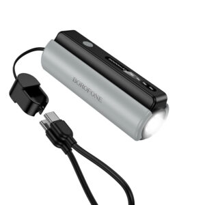 Borofone Power Bank 5000mAh BJ87 Star - Typ C - with flashlight juodos spalvos