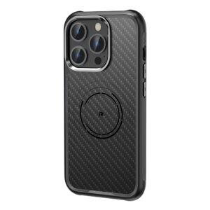 Rock Kevlar Series Aramid Fiber Magnetic Case for Iphone 15 Pro black
