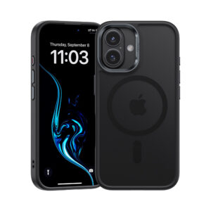 Benks Magnetic Mist dėklas Metal Frame skirtas Apple iPhone 16 Plus juodos spalvos