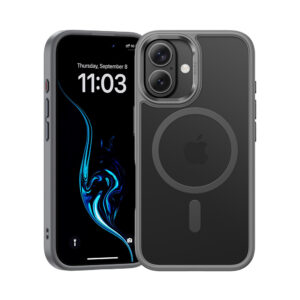 Benks Magnetic Mist dėklas Metal Frame skirtas Apple iPhone 16 pilkos spalvos