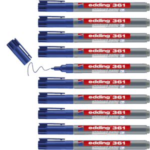 Žymeklis baltai lentai Edding 361, apvaliu galiuku, 1mm, mėlynos spalvos - Image 4