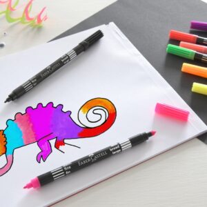 Flomasteriai Faber-Castell, dvipusiai, 10 neoninių spalvų - Image 2
