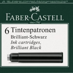 Rašalo kapsulės Faber-Castell, 6 vnt, juodos spalvos