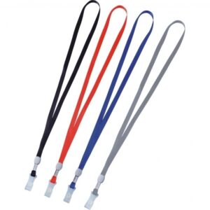 Kaklajuostė vardinei kortelei Deli, su plastikiniu spaustuku, 10x485mm, įvairių spalvų
