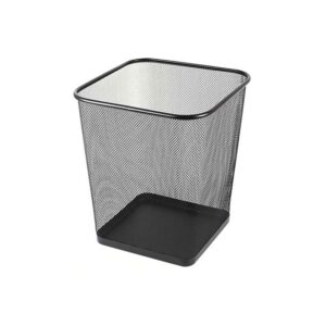 Šiukšliadėžė Forpus, metalinė, kvadratinė, perforuota juodos spalvos