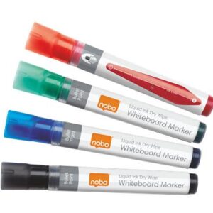 Žymeklių lentai rinkinys Nobo Liquid, apvaliu galiuku, 1-3mm, 4 spalvos