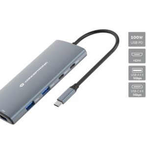 Conceptronic DONN06G Vielinis USB 3.2 Gen 1 (3.1 Gen 1) Type-C Pilka - Image 2