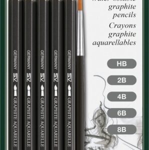 Akvareliniai pieštukai Faber-Castell Aquarelle, 5vnt + teptukas