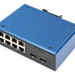 Digitus DN-651147 tinklo komutatorius Ne-valdomas Fast Ethernet (10/100) Maitinimas per Eternetą (PoE) Juoda, Mėlyna