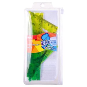 Liniuočių rinkinys DELI, 3 dalių, 15 cm, EcoPVC, lanksčios - Image 3
