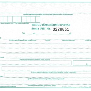 Pinigų išmokėjimo kvitas A5, su numeracija, SC 100l, 0075