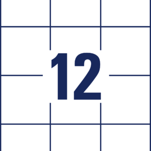 Lipnios etiketės Avery Zwerckform, A4, 70x67,7mm, 12 etikečių lape, 100 lapų, baltos spalvos - Image 2