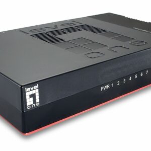LevelOne GSW-0807 tinklo komutatorius Ne-valdomas Gigabit Ethernet (10/100/1000) Juoda, Raudona - Image 1