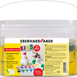 Modelinas EberhardFaber, Kids, 2kg, baltos spalvos, + 14 spalvų
