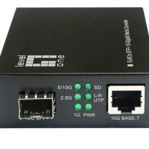 LevelOne GVT-2051 tinklo medijos keitiklis 10000 Mbit/ai Juoda - Image 1