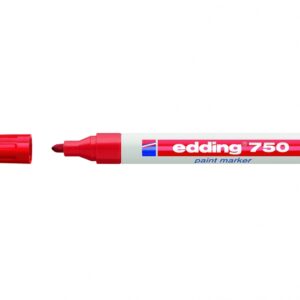 Žymeklis Edding 750 lako pagrindu, apvaliu galiuku, 2-4mm, raudonos spalvos
