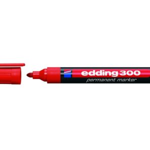 Permanentinis žymeklis Edding 300, apvaliu galiuku, 1,5-3mm, raudonos spalvos