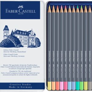 Akvareliniai pieštukai Faber-Castell Goldfaber Aqua Creative Studio, 12 pastelinių spalvų - Image 2