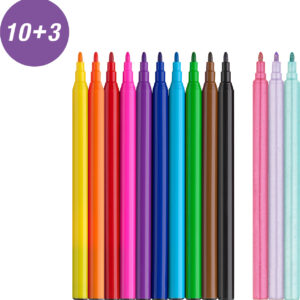 Flomasteriai Faber-Castell Unicorn, 10+3 spalvų + lipdukai - Image 2