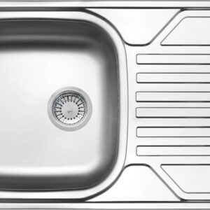 1-bowl steel sink with drainer - drain 3.5"