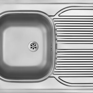 1-bowl steel sink with drainer - overlay