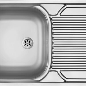 1-bowl steel sink with drainer - overlay