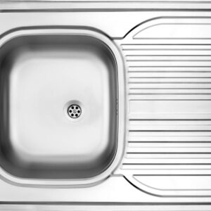 1-bowl steel sink with drainer on the right side - overlay