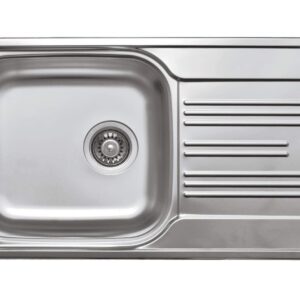 1-bowl steel sink with drainer - Image 1