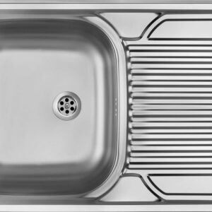 1-bowl steel sink with drainer on the right side - overlay