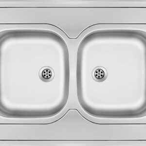 2-bowl steel sink - overlay