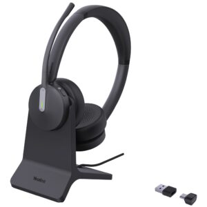 Yealink BH70 Dual with Stand Teams Laisvų rankų įranga Bevielis Su lankeliu Biuras / skambučių centras USB A tipo Bluetooth Įkrovimo stovas Juoda - Image 2