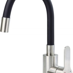 Washbasin mixer with curved spout - Image 1
