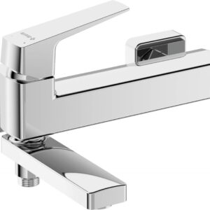 Wall-mounted bathtub mixer - with folding spout - Image 1