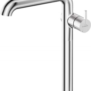 Tall washbasin mixer with rectangular spout