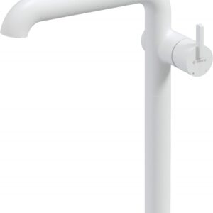 Tall washbasin mixer with rectangular spout
