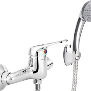 Wall-mounted shower faucet with shower set