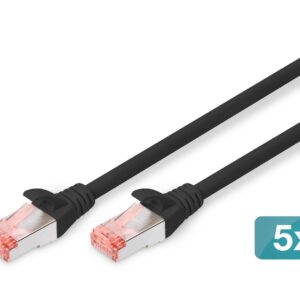 Digitus DK-1644-100-BL-5 tinklo kabelis Juoda 10 m Cat6 S/FTP (S-STP) - Image 2