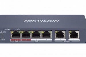 Hikvision DS-3E1106HP-EI tinklo komutatorius Valdomas Fast Ethernet (10/100) Maitinimas per Eternetą (PoE) Pilka - Image 2
