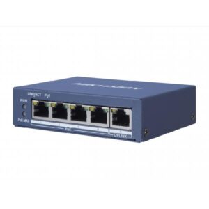 Hikvision DS-3E0505HP-E tinklo komutatorius Ne-valdomas Gigabit Ethernet (10/100/1000) Maitinimas per Eternetą (PoE) Mėlyna - Image 2