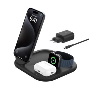 Belkin BoostCharge Ausinės, Išmanusis telefonas, Išmanusis laikrodis Juoda USB Belaidis įkrovimas Spartusis įkrovimas Vidaus - Image 3